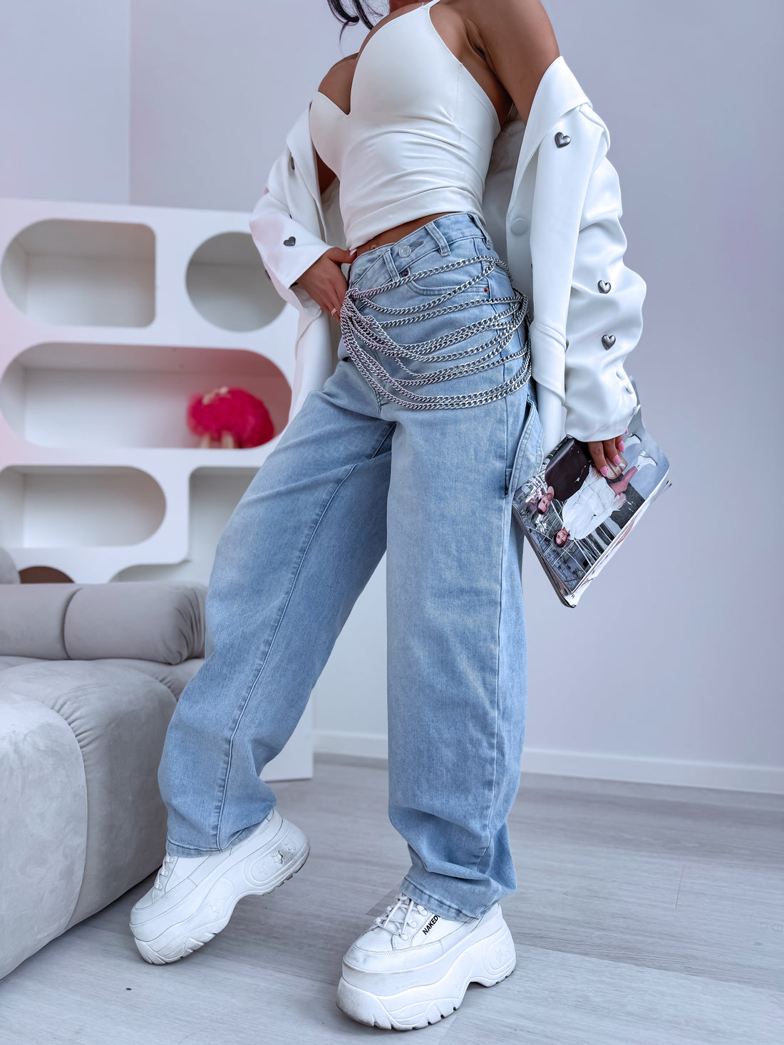 "SKY JEANS" 8756  - GAIŠI ZILAS