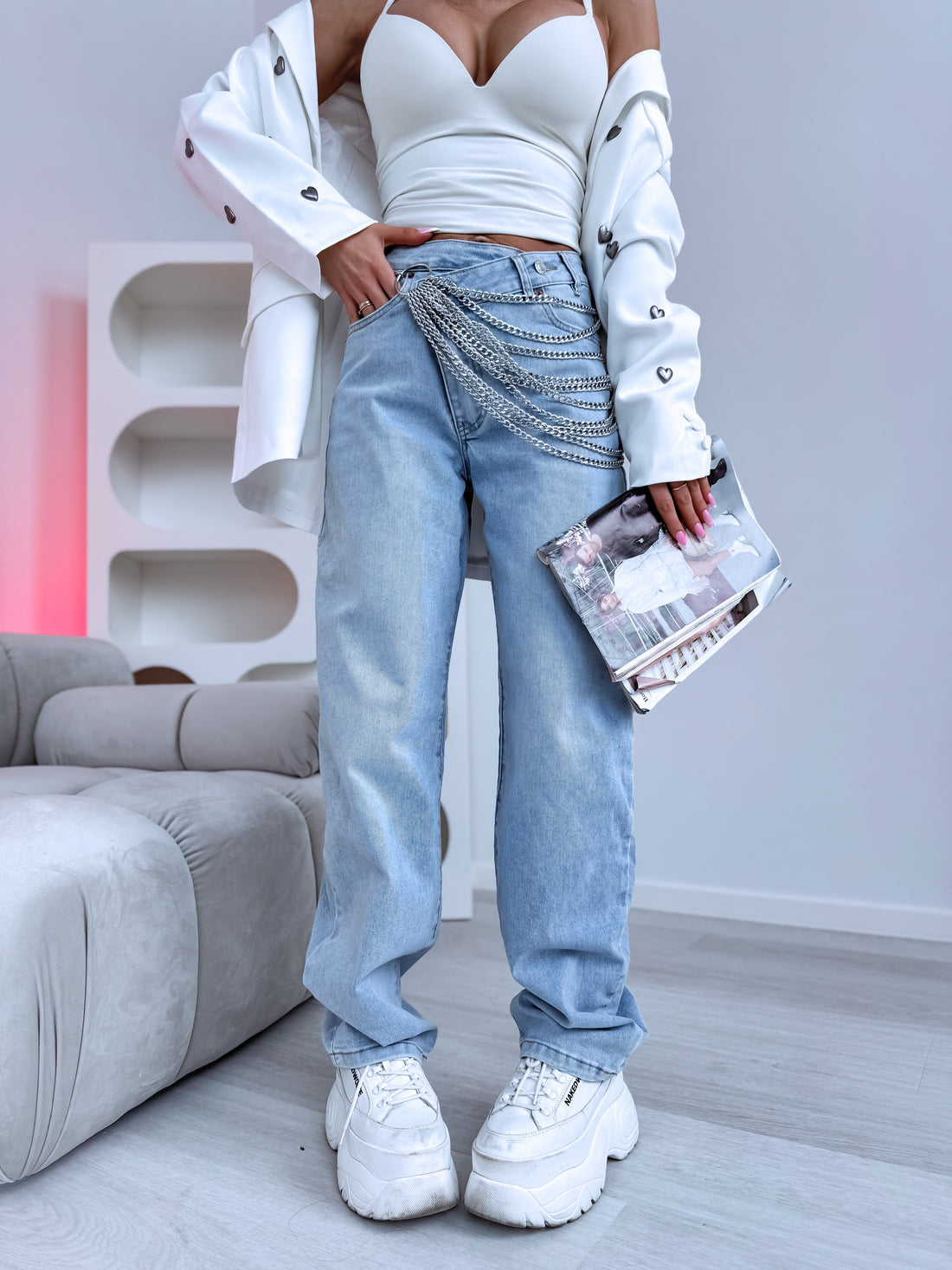 "SKY JEANS" 8756  - GAIŠI ZILAS