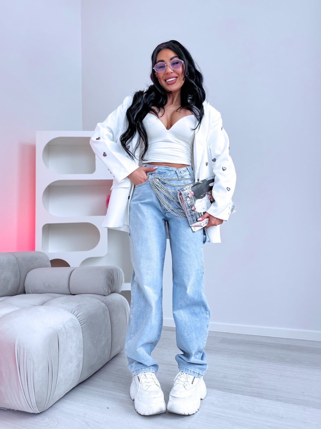 "SKY JEANS" 8756  - GAIŠI ZILAS