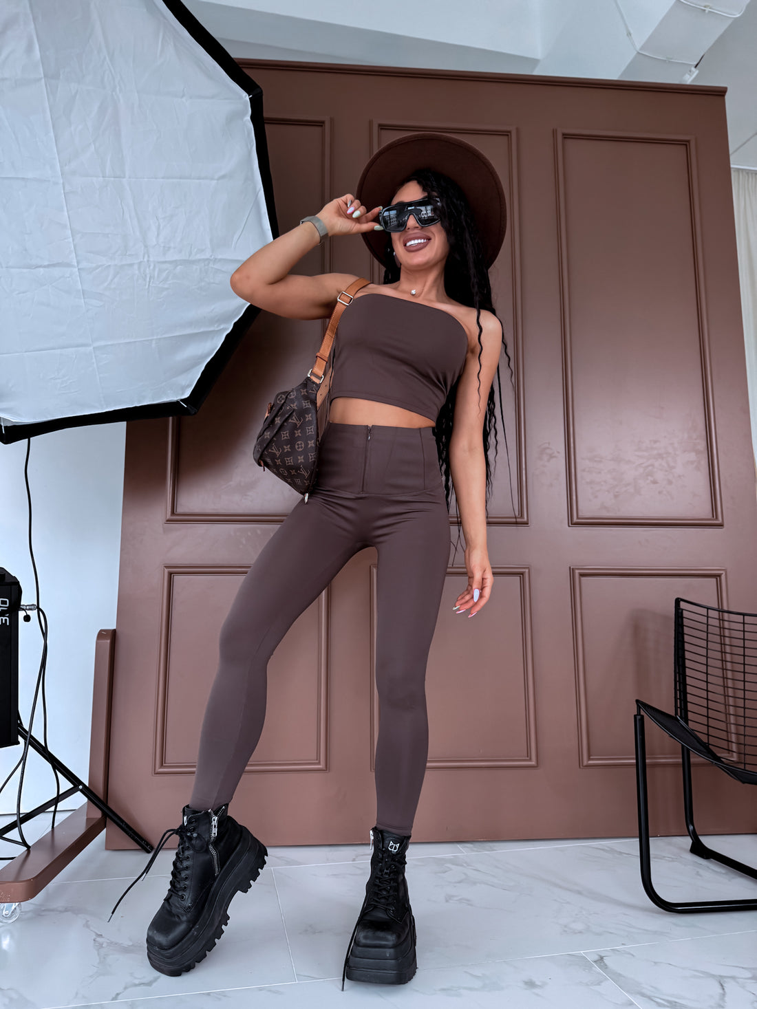 Корректирующие леггинсы "BLACK GOLD" - CHOCO 
