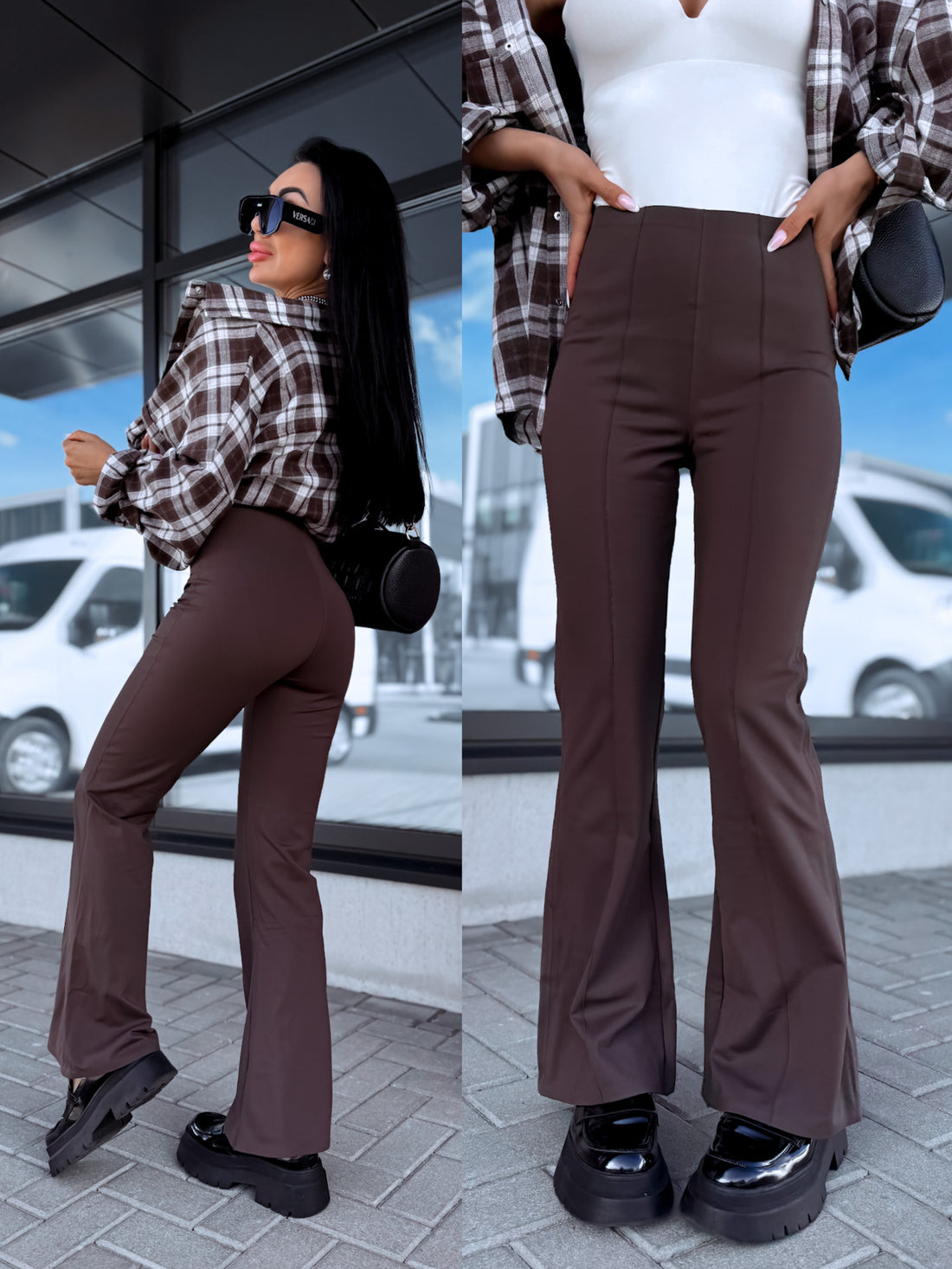 TERMO legingi "FLARED VERSION LM9074" - CHOCO