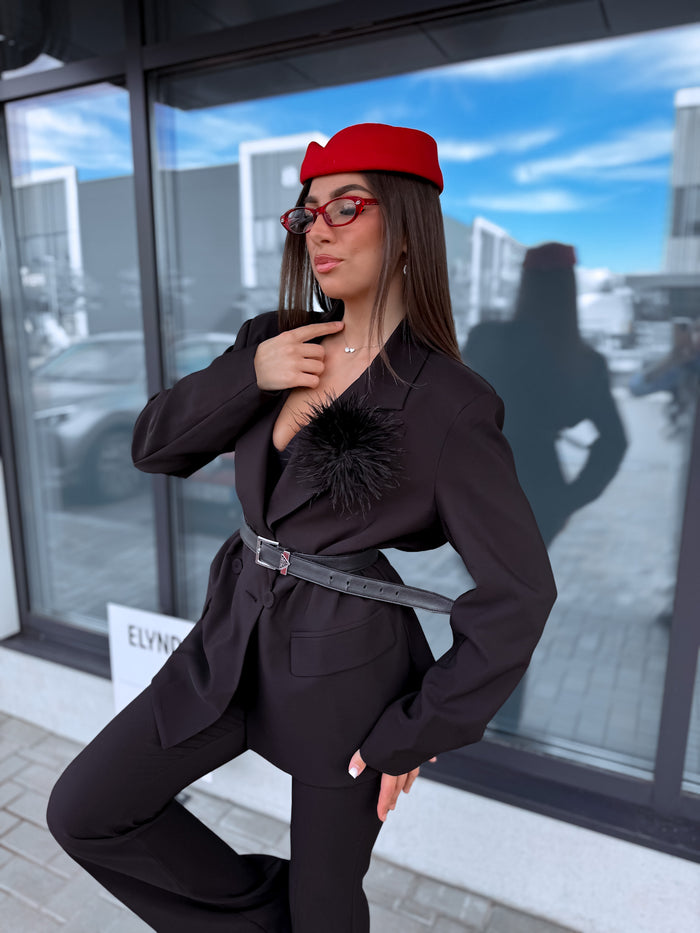 Žakete "MODERN MYTH" 6486 + aksesuārs - MELNA