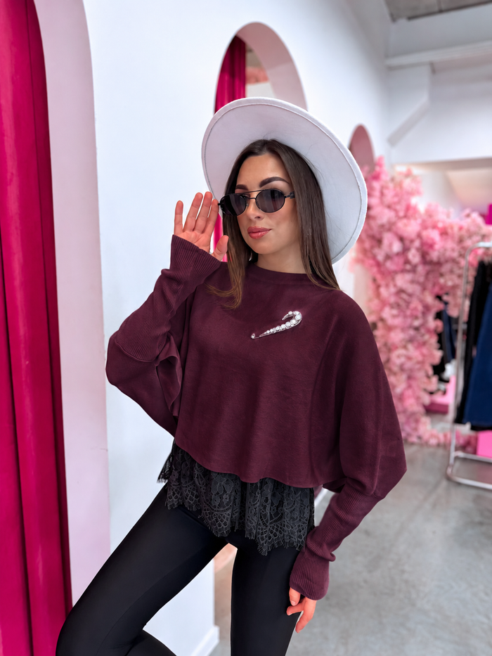 2-in-1 sweater + top "DOUBLE TAKE 5173L" - VIOLETS