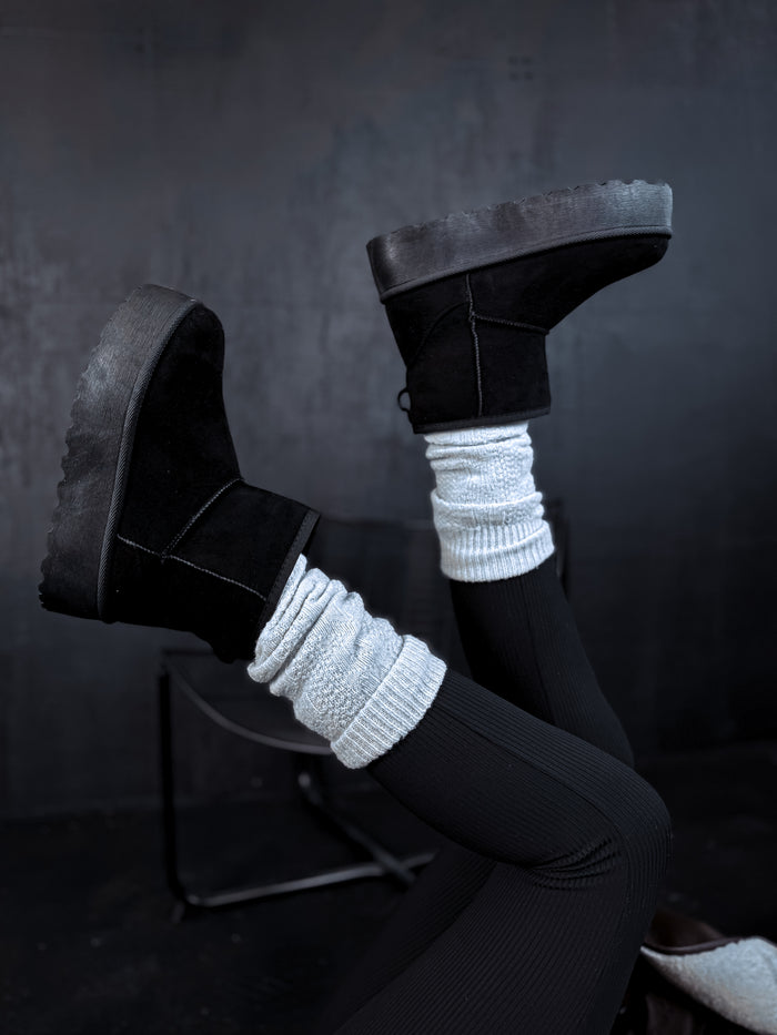 BLACK ugg type boots "FOREST" 