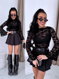 Nėrinių topas „TWILIGHT LACE“ HS10221 – JUODAS