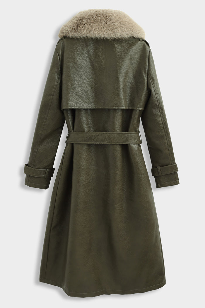 "NORTHERN CV2217" ādas imitācijas trencis - HAKI PRE-ORDER