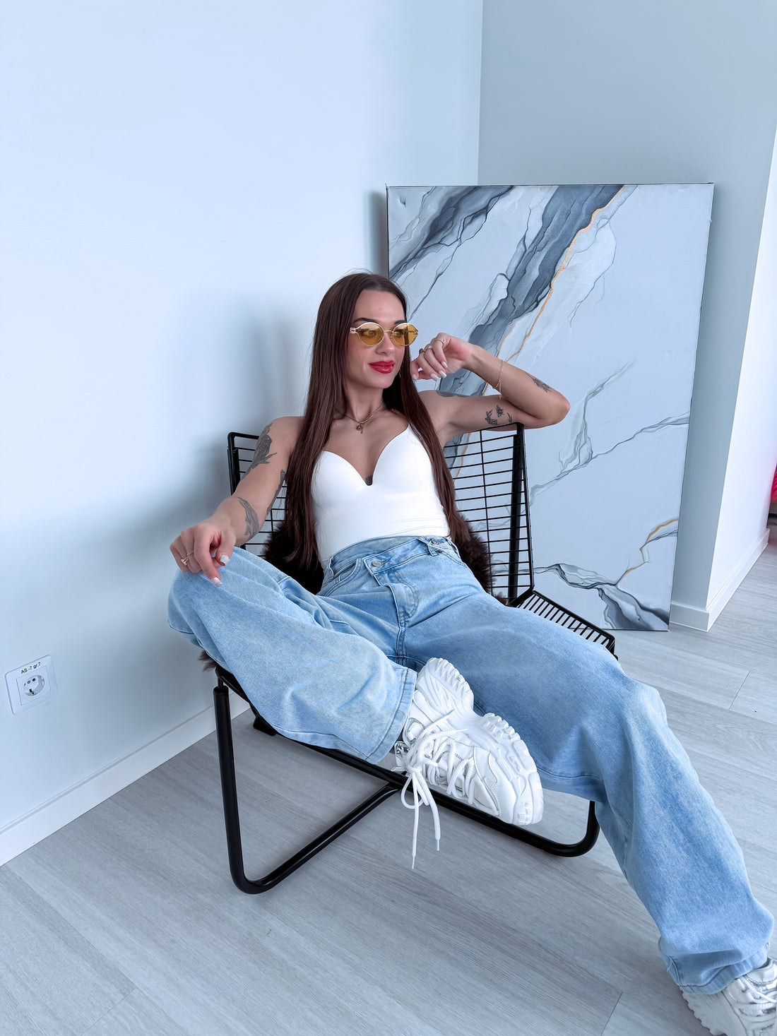 "SKY JEANS" 8756  - GAIŠI ZILAS
