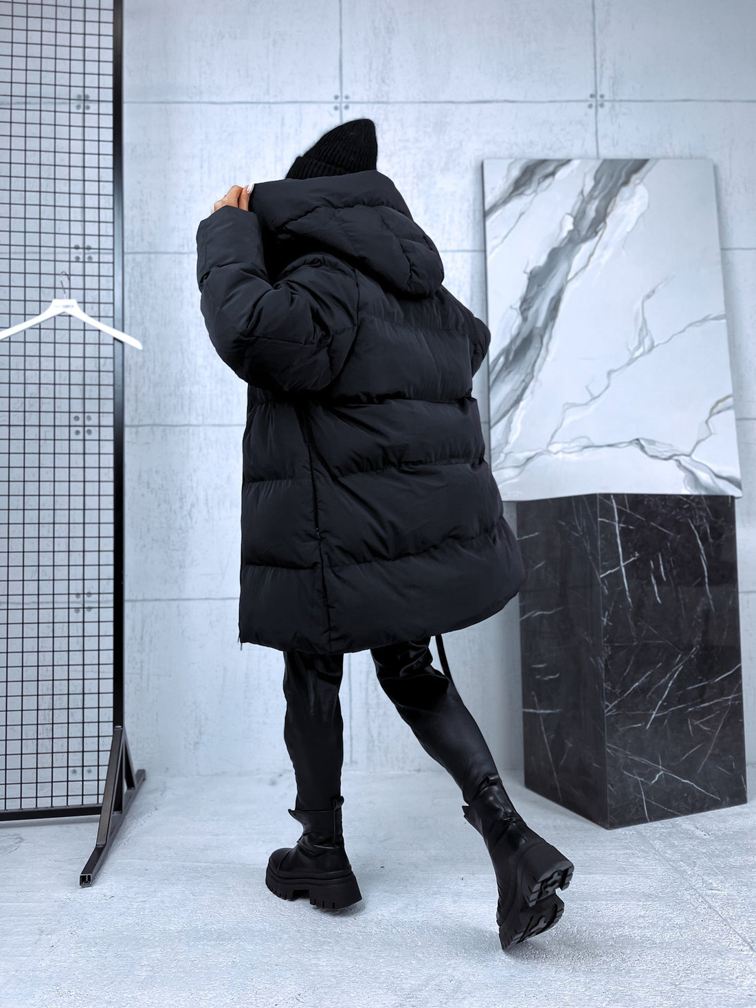 Pikendatud jope "Mākonis" FC7571 - must