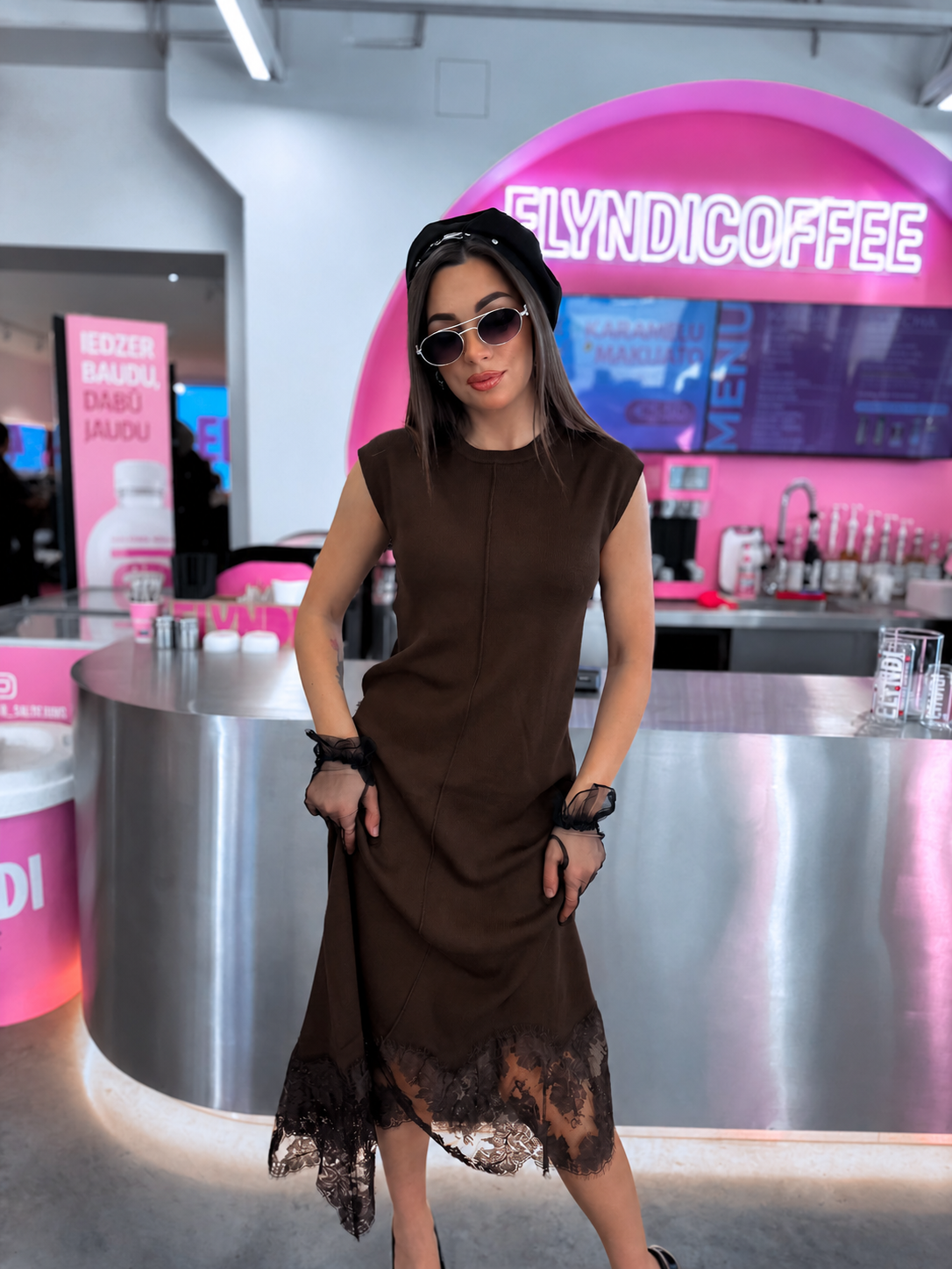 Suknelė "MEADOW" + diržas 5060 - CHOCO