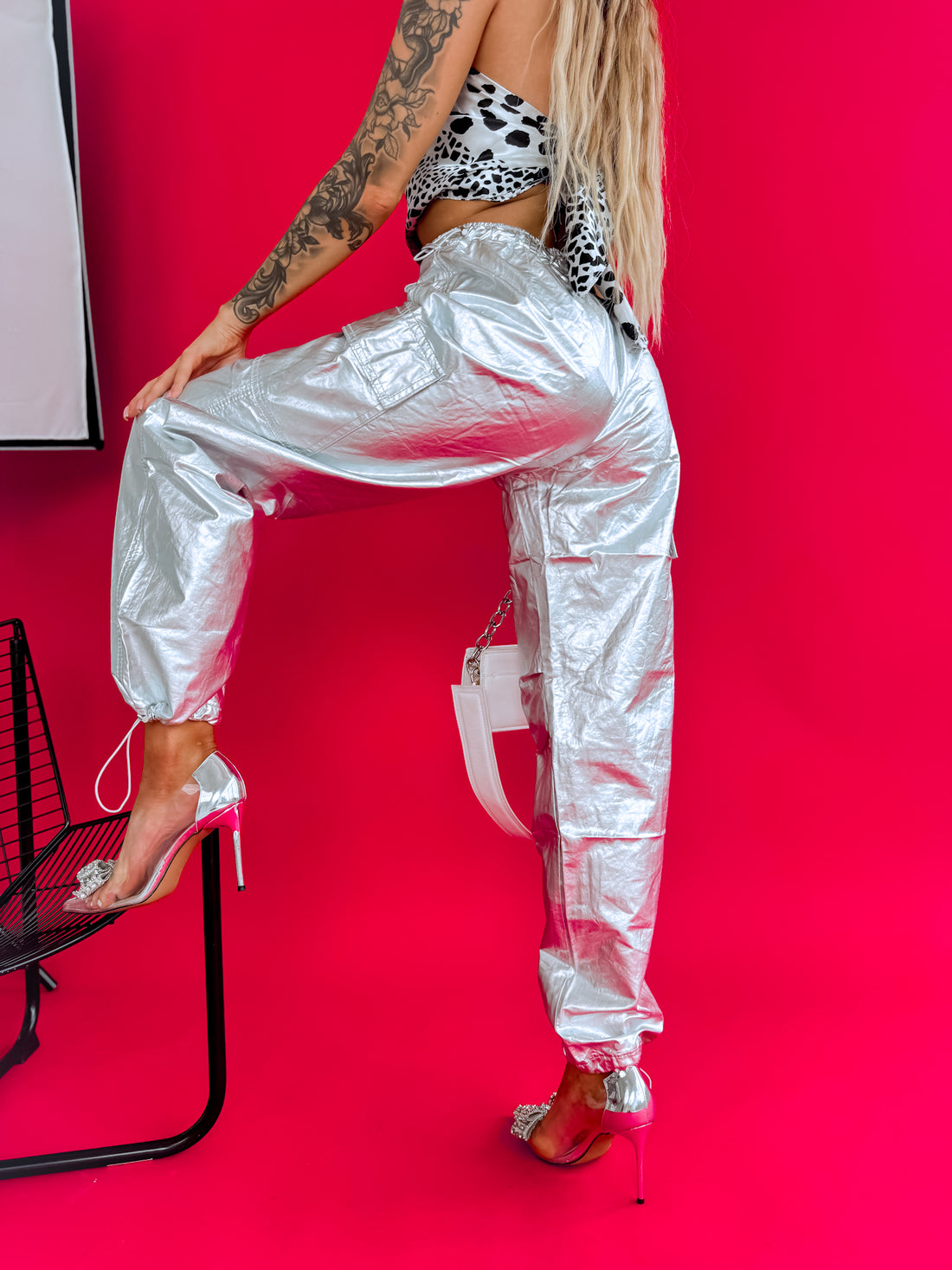 SILVER TONE pants "ILUMINOS" K679