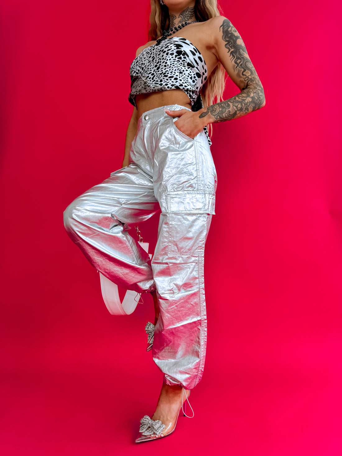 SILVER TONE pants "ILUMINOS" K679