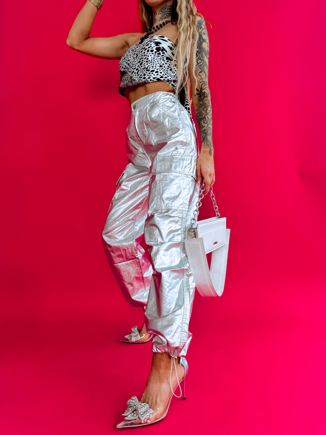 SILVER TONE pants "ILUMINOS" K679
