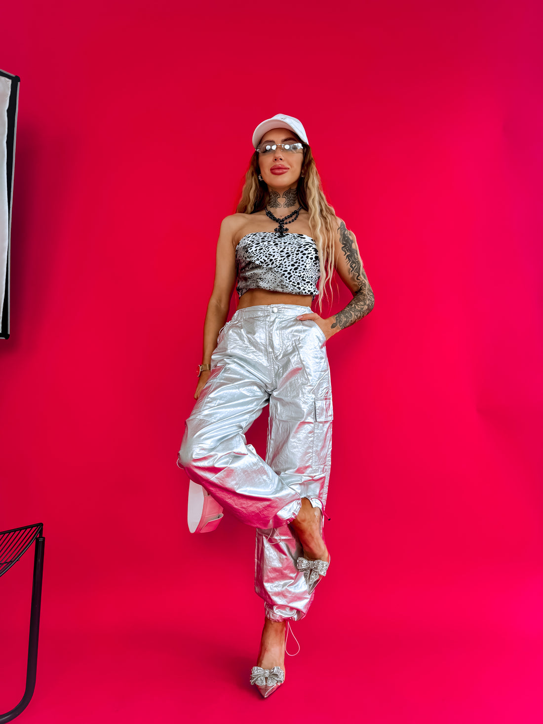 SILVER TONE pants "ILUMINOS" K679