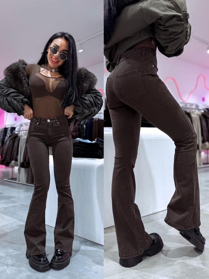 FLARED džinsa bikses "ADDICTION DJ2713-5" - CHOCO PRE-ORDER