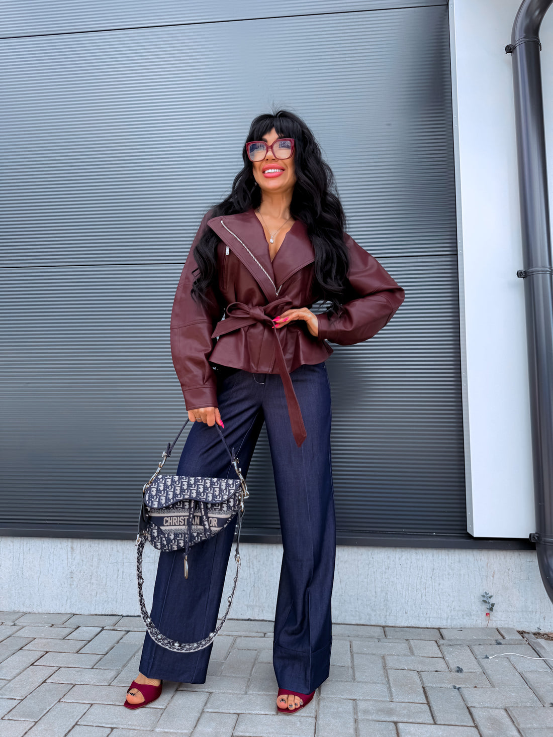 Kunstnahast jakk "WAIST ACCENT" S-6253 - BORDOO