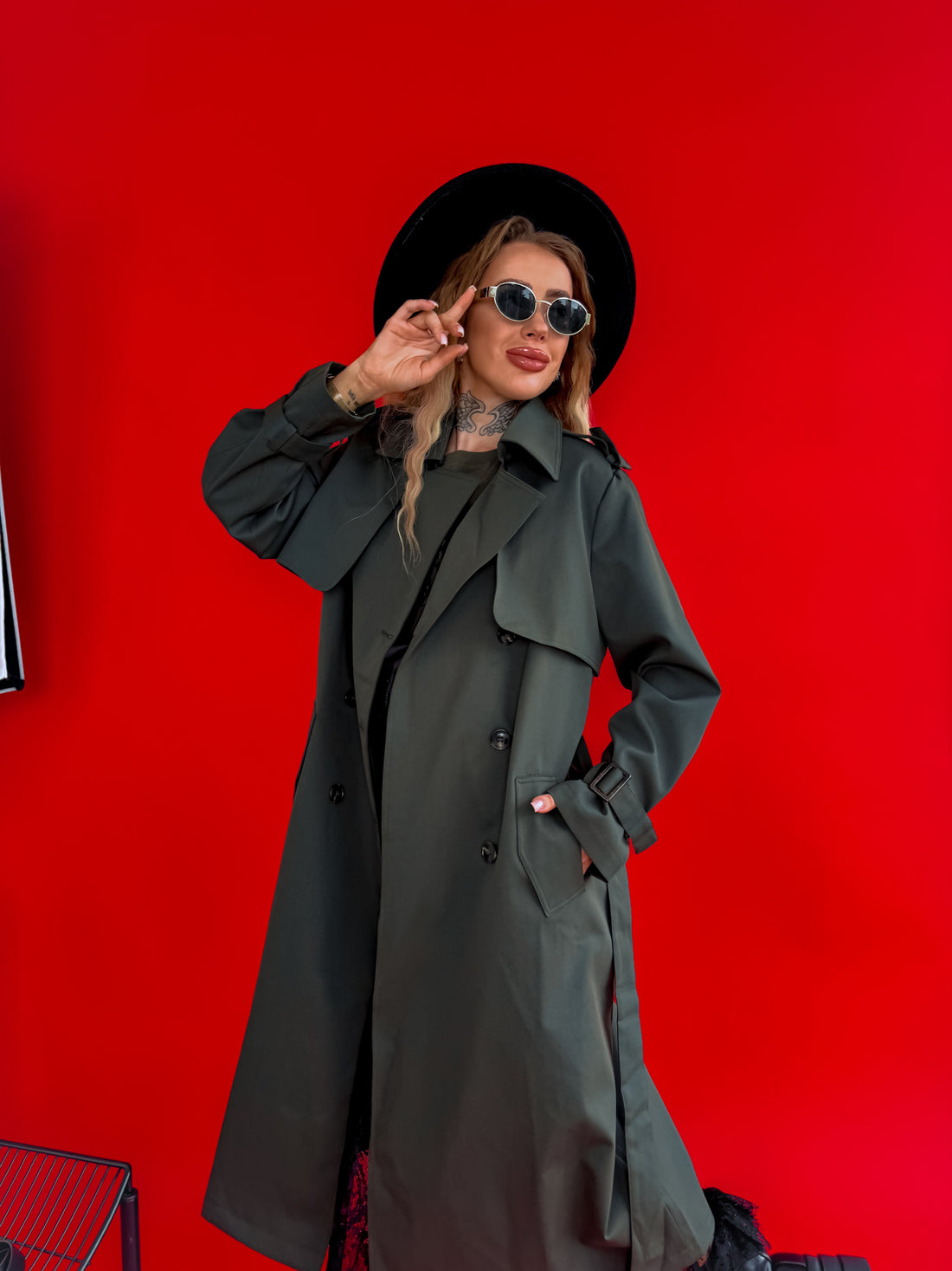 Trench coat "CINNAMON NA3072" - KHAKI