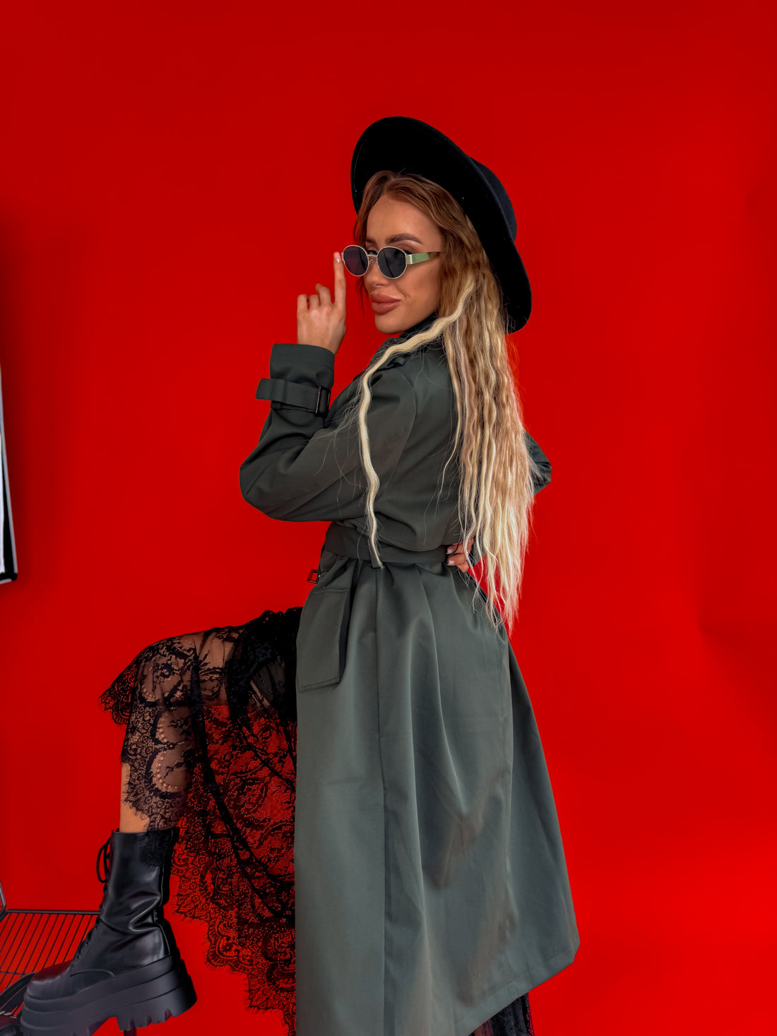 Trench coat "CINNAMON NA3072" - KHAKI