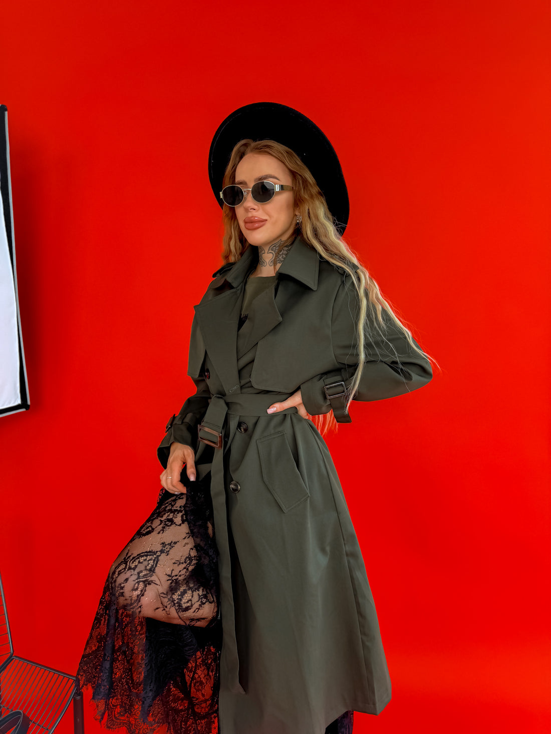 Trench coat "CINNAMON NA3072" - KHAKI