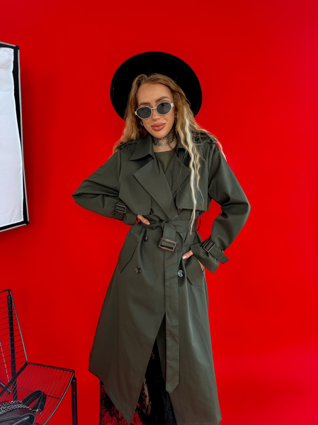 Trench coat "CINNAMON NA3072" - KHAKI