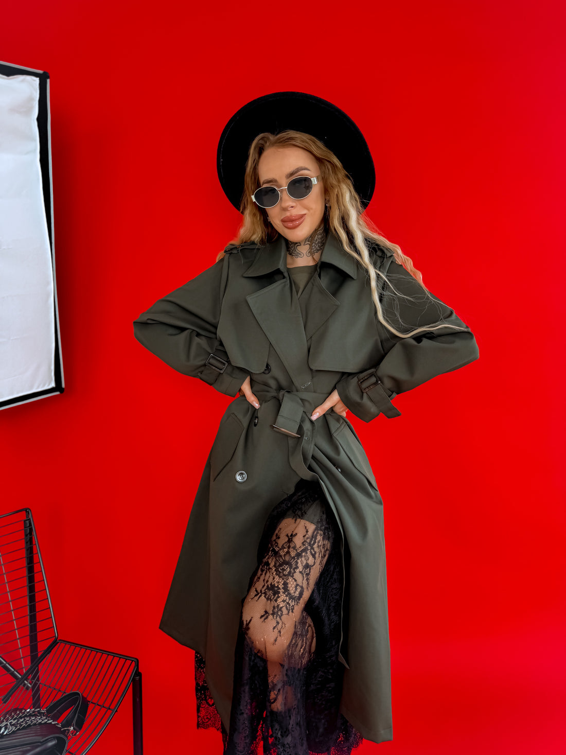 Trench coat "CINNAMON NA3072" - KHAKI