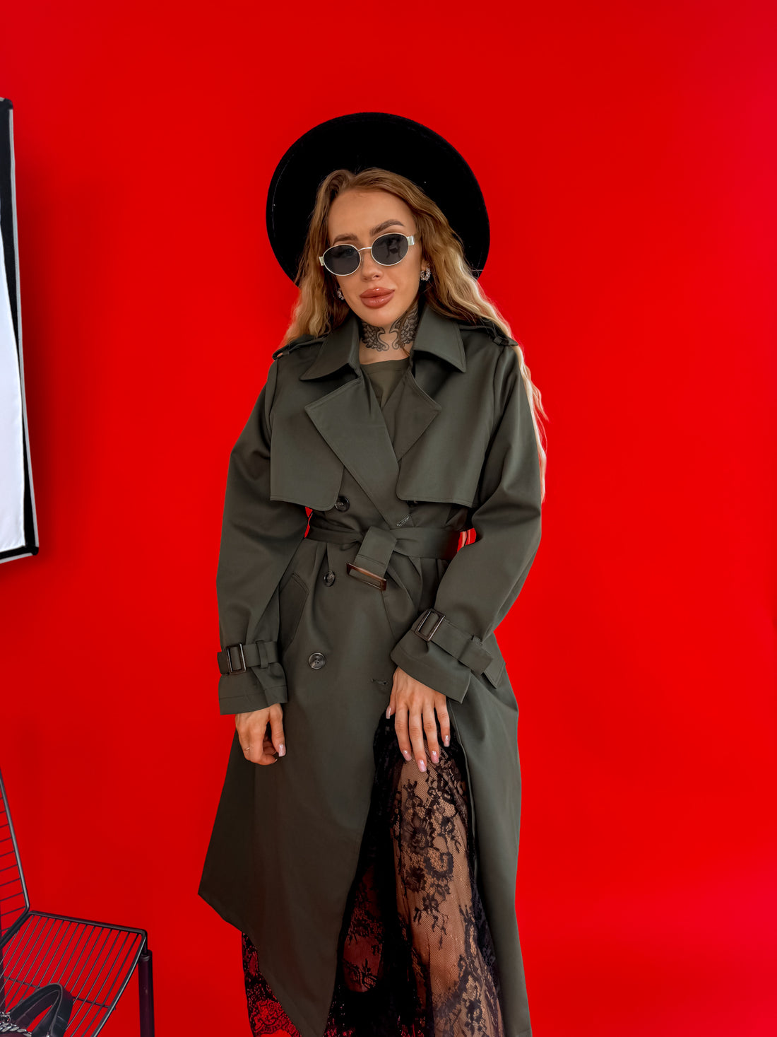 Trench coat "CINNAMON NA3072" - KHAKI