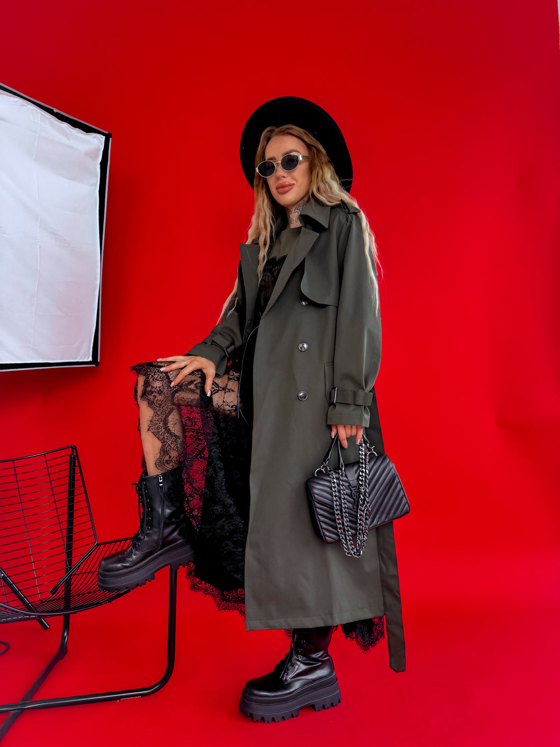 Trench coat "CINNAMON NA3072" - KHAKI