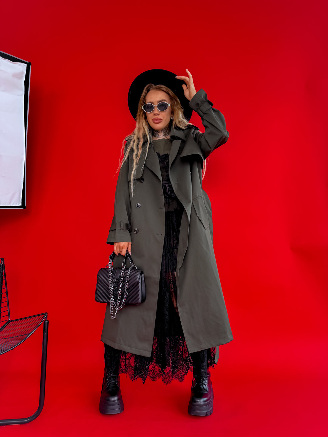 Trench coat "CINNAMON NA3072" - KHAKI