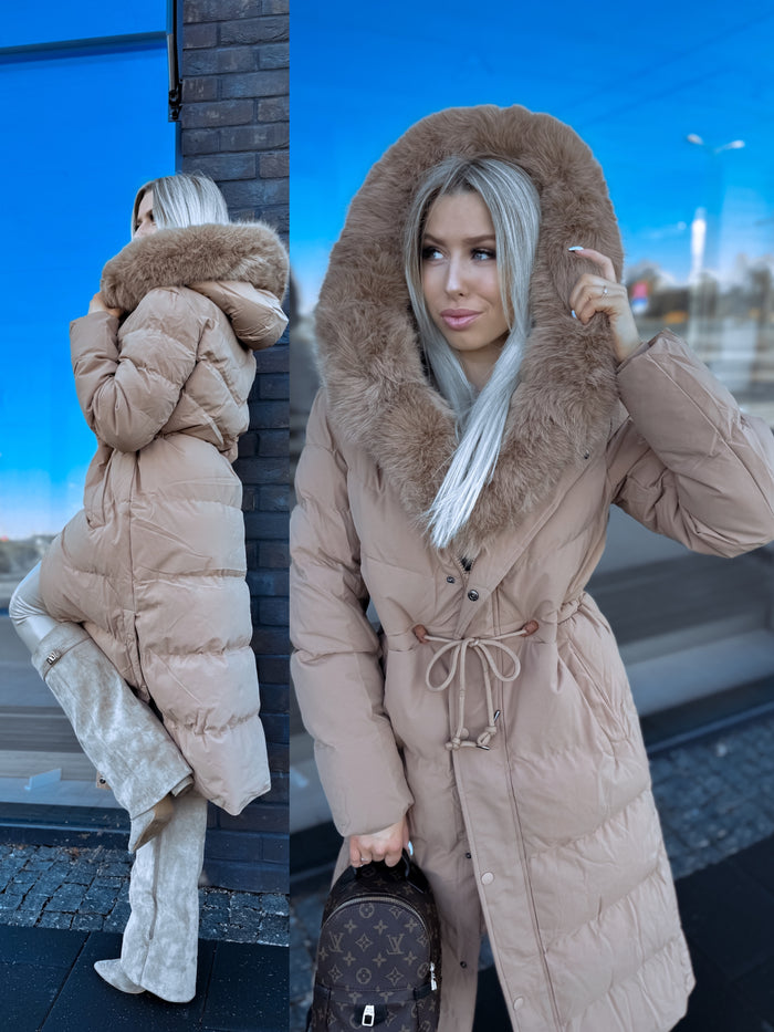 Ilgas paltas "WINTER WEAR FC83" - KARAMELE