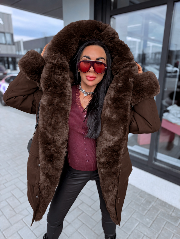 "JANUARY 61007" pusgarā parka - CHOCO