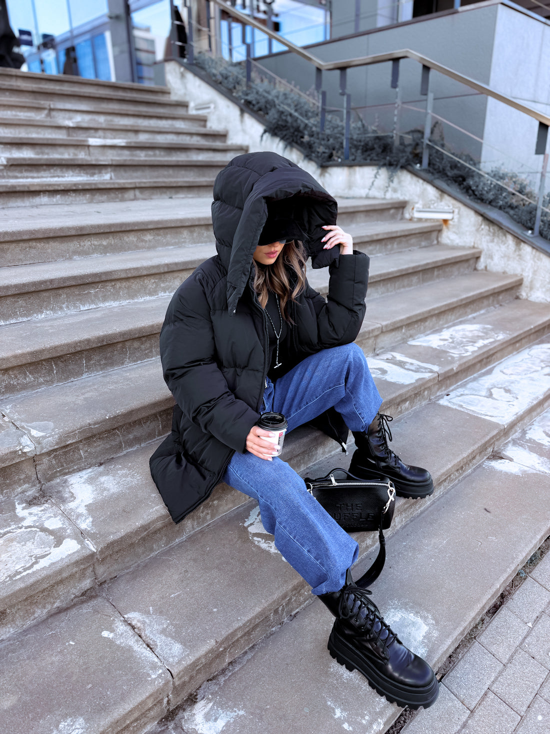 Pikendatud jope "Mākonis" FC7571 - must