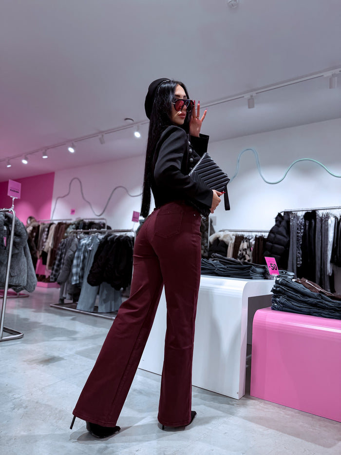 Extra long džinsa bikses "BURGUNDY MUSE" H986-17B