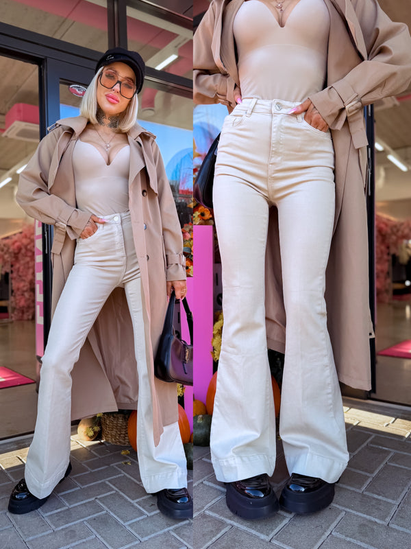 FLARED džinsai „PURE BEIGE“ 9505