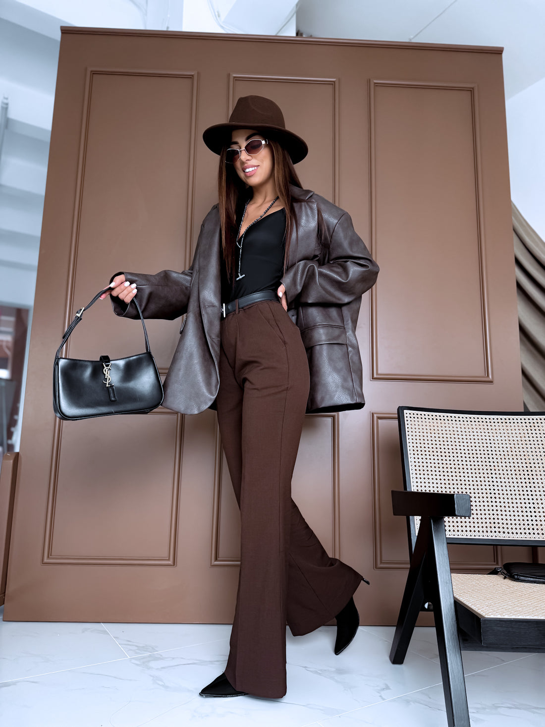 "GRACE LINE VS9006" riidest püksid - choco