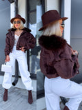 Seemisnahalaadne jope "CHASING" 2890 - CHOCO