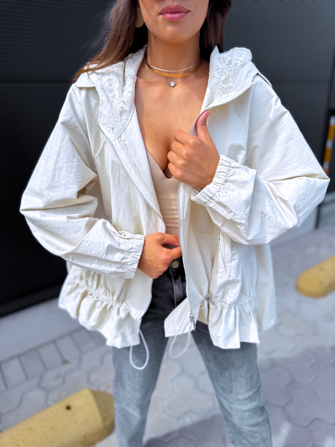 Jacket "WINDBREAKER" JS1185 - LIGHT BEIGE