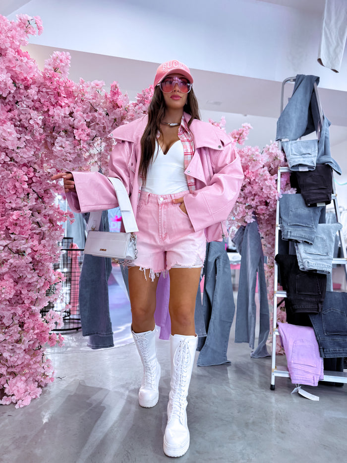 Denim shorts "PINK LEMONADE" S8071 - LIGHT PINK 