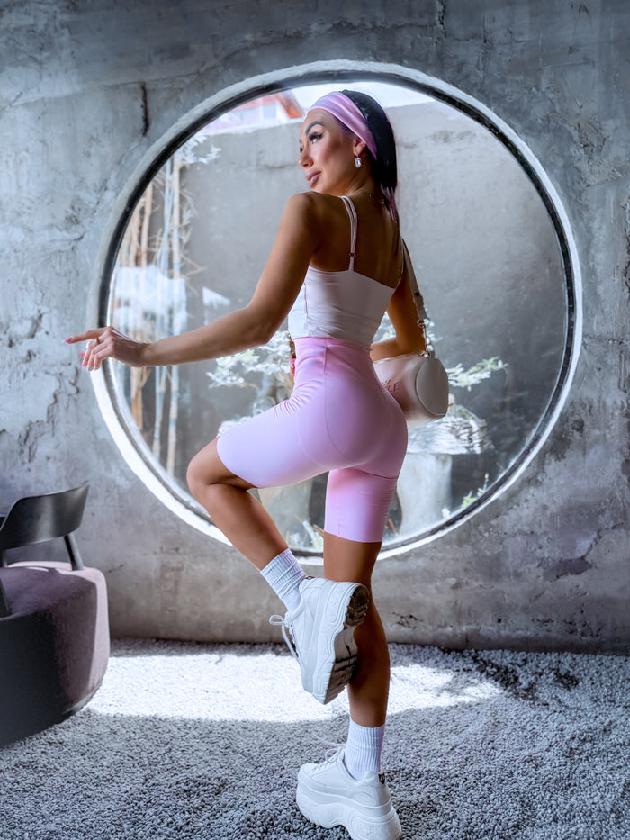 Slimming shorts with EXTRA high waist - soft pink