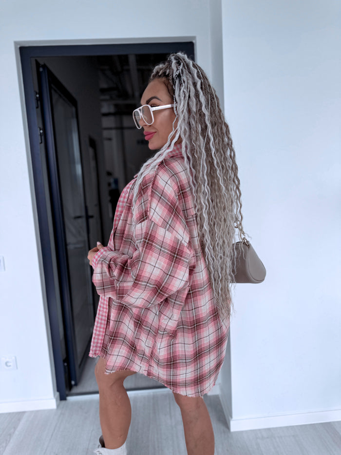 Checked shirt "COUNTRYSIDE MOOD" DM2695 – PINK