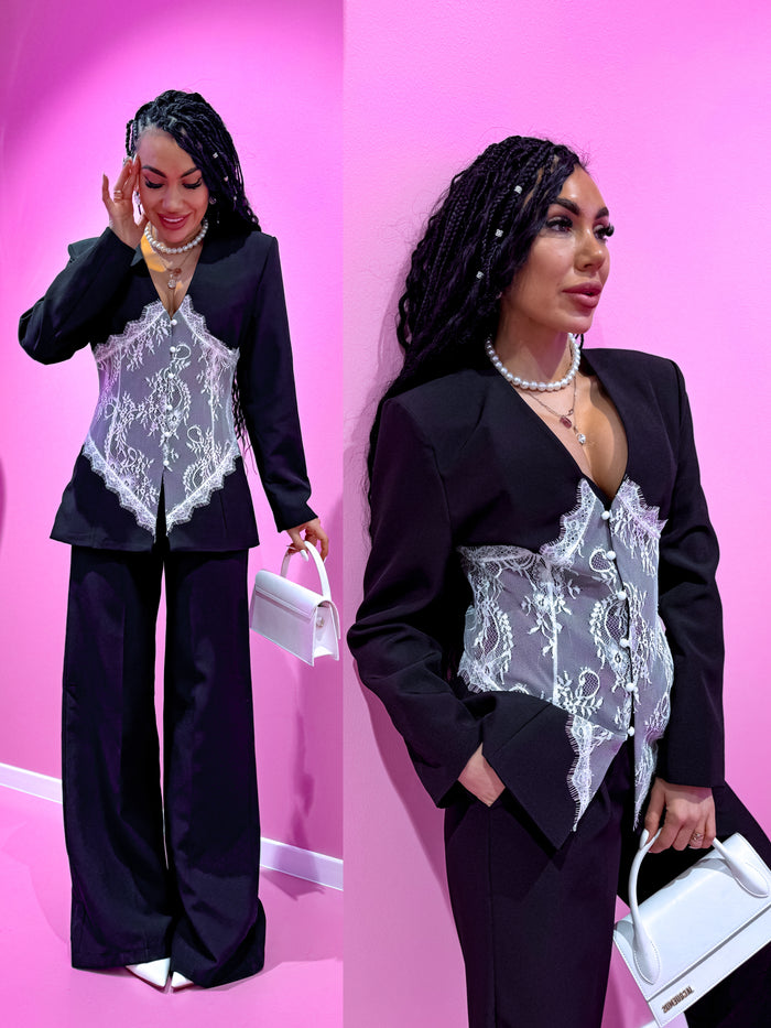 2in1 set with lace "ICE SPIRIT 25229" - BLACK 