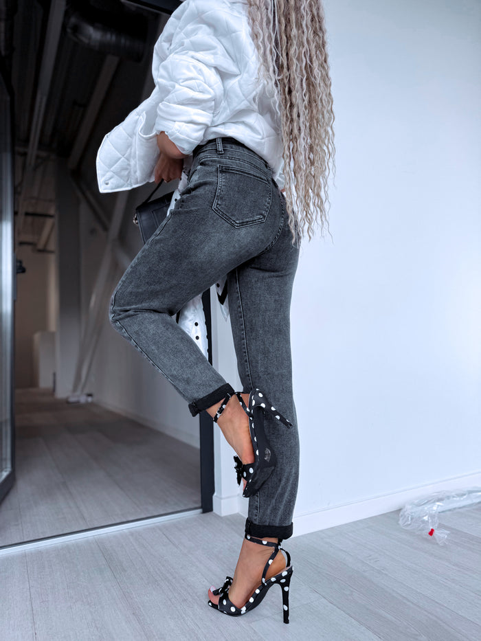 MOM FIT džinsa bikses "THROWBACK" HM329-2 - PELĒKAS PRE-ORDER