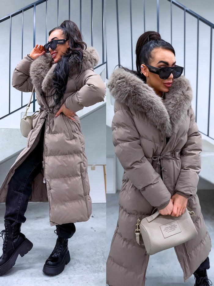 Ilgas paltas "WINTER WEAR FC83" - TAMSIAI SMĖLINĖ