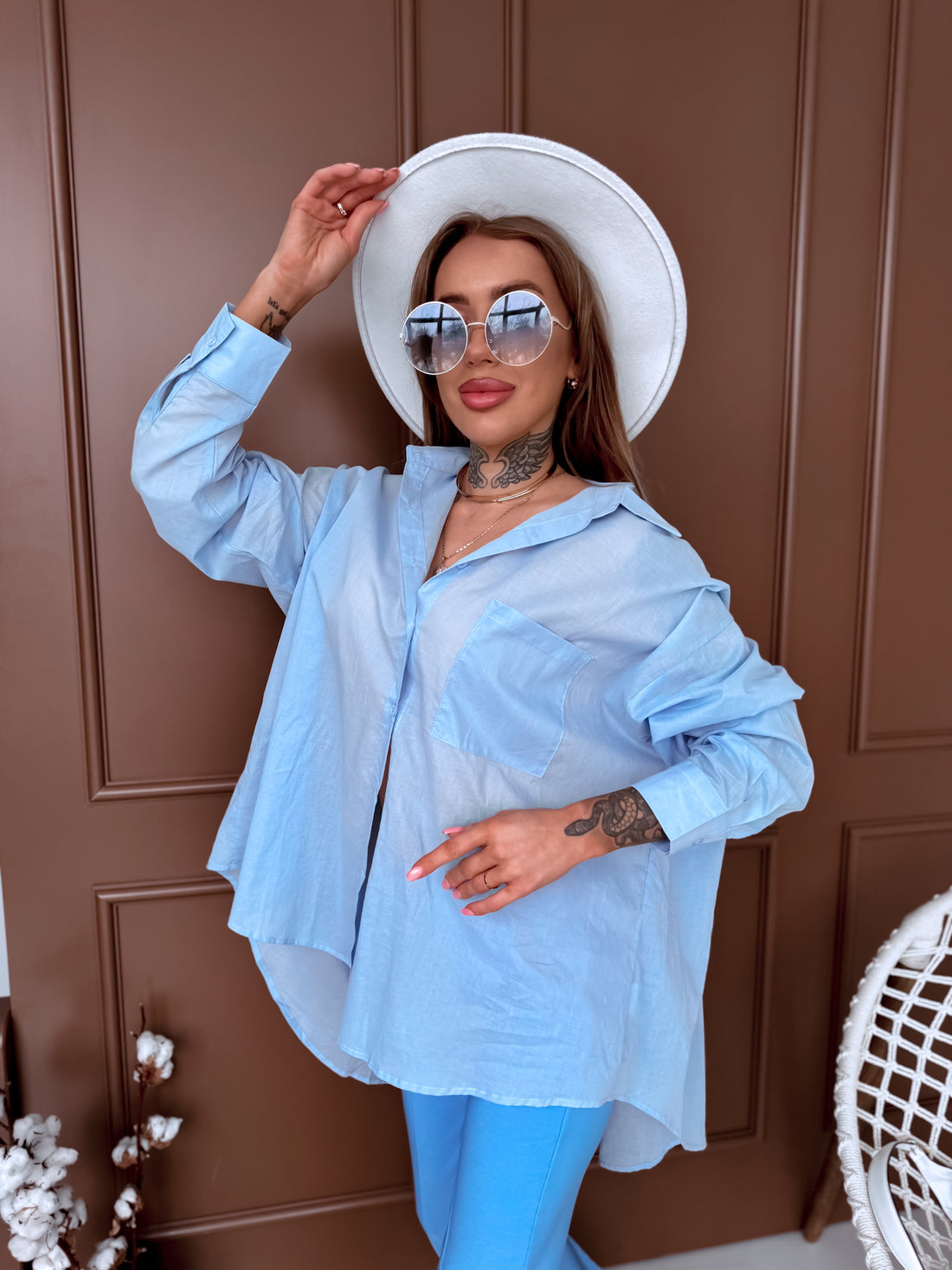 Cotton Shirt "APPOINTMENT" H12783 - LIGHT BLUE 