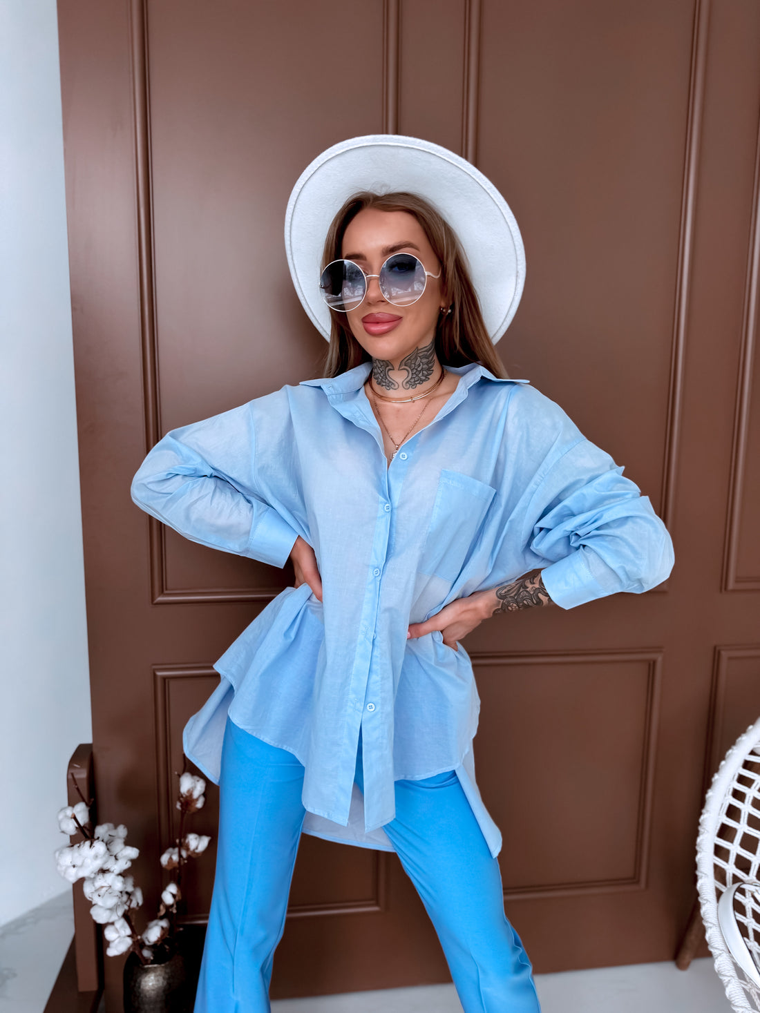 Cotton Shirt "APPOINTMENT" H12783 - LIGHT BLUE 