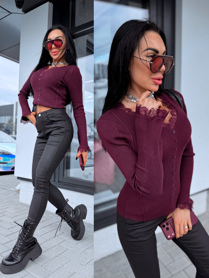 Megztas viršus "DEARLY 93013" - VIOLETINIS