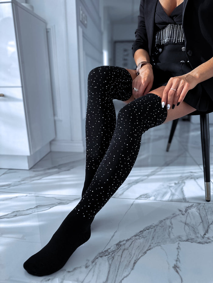 Long socks with crystals