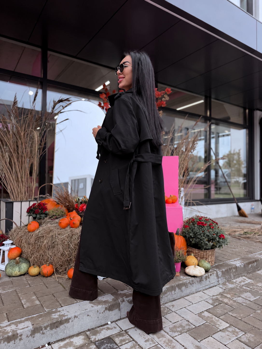Trench coat "KANEL NA3072" - BLACK