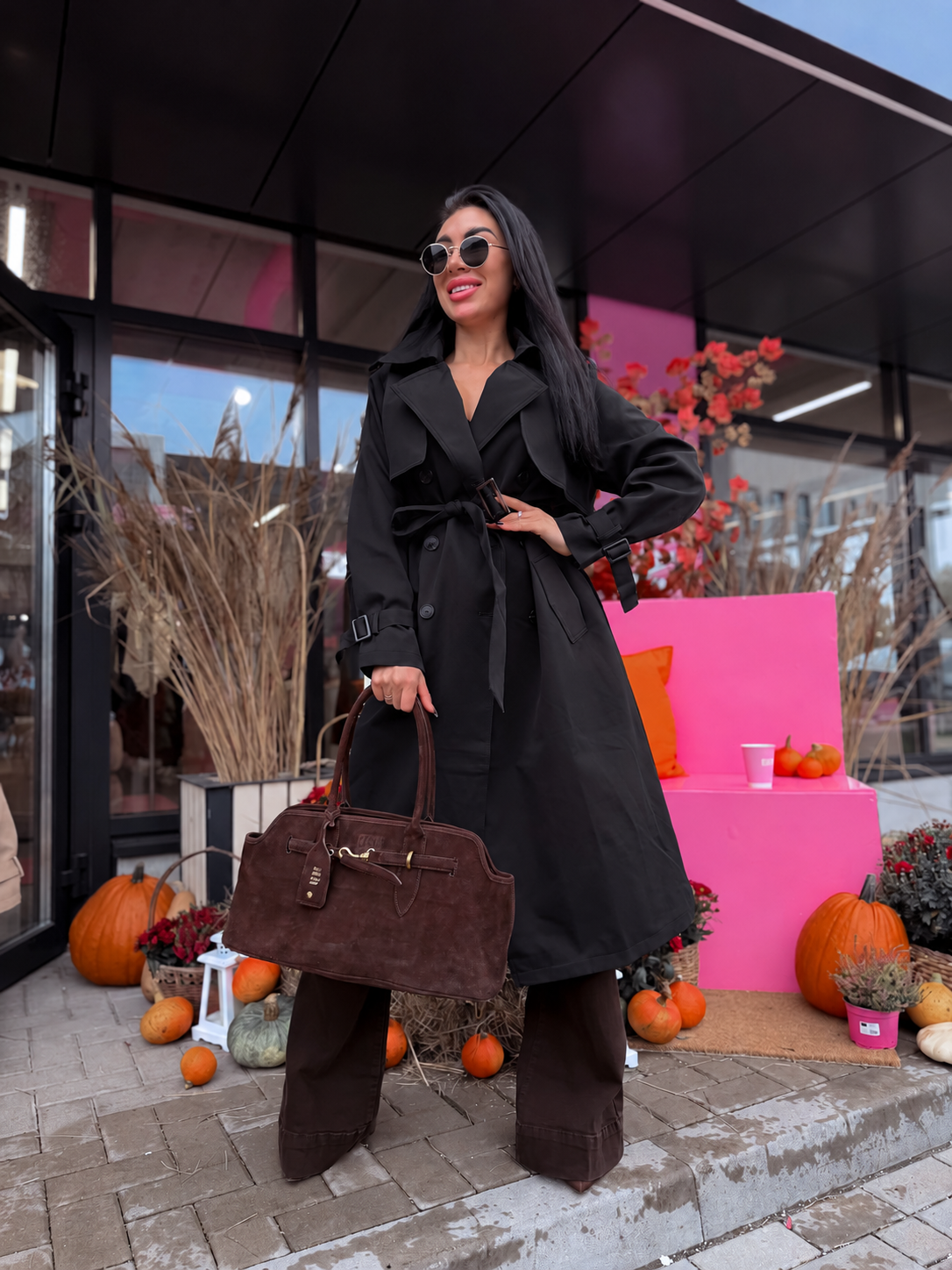 Trench coat "KANEL NA3072" - BLACK