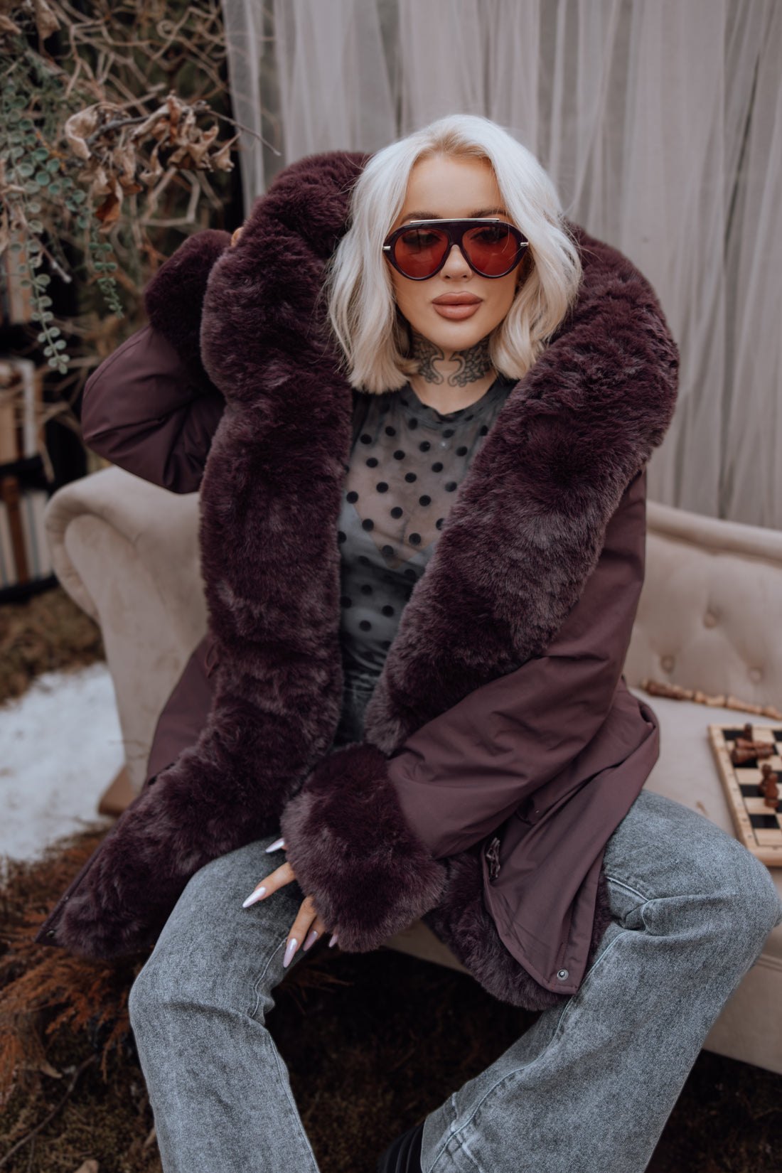 "JANUARY 61007" poolpikk parka - LILLA