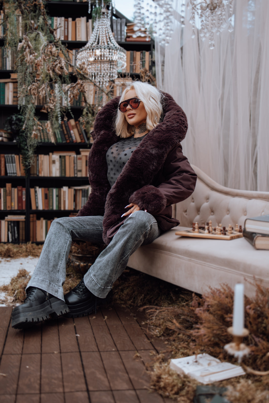 "JANUARY 61007" poolpikk parka - LILLA