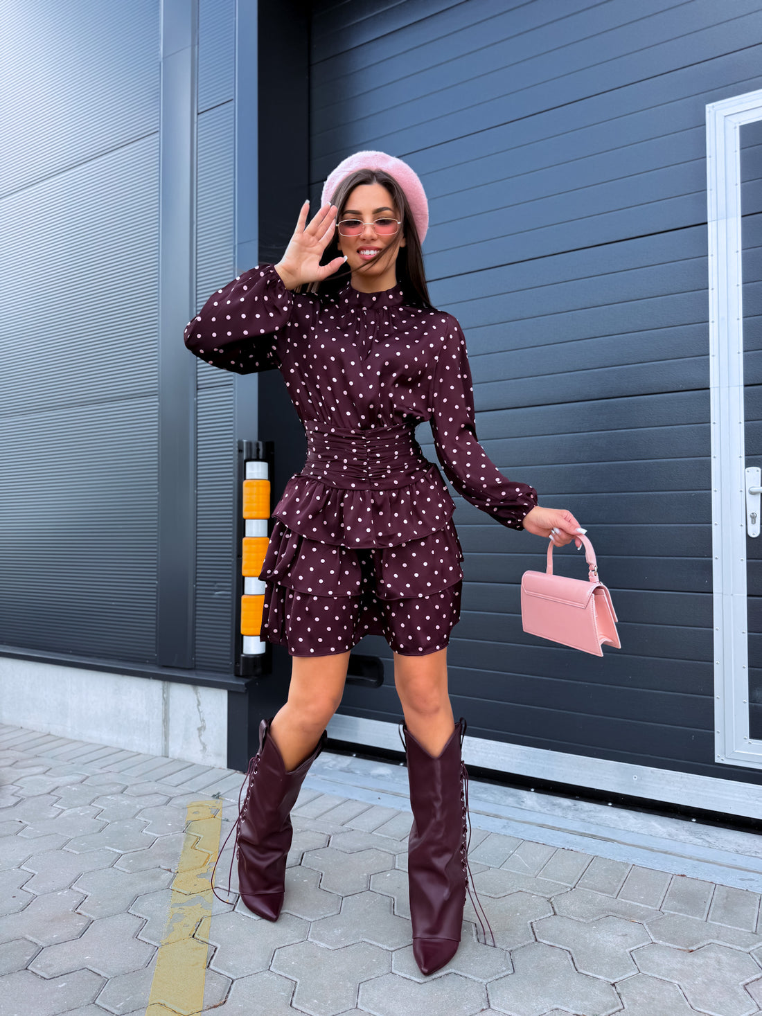 Taškuota suknelė „MATCH MADE 5286“ – CHOCO